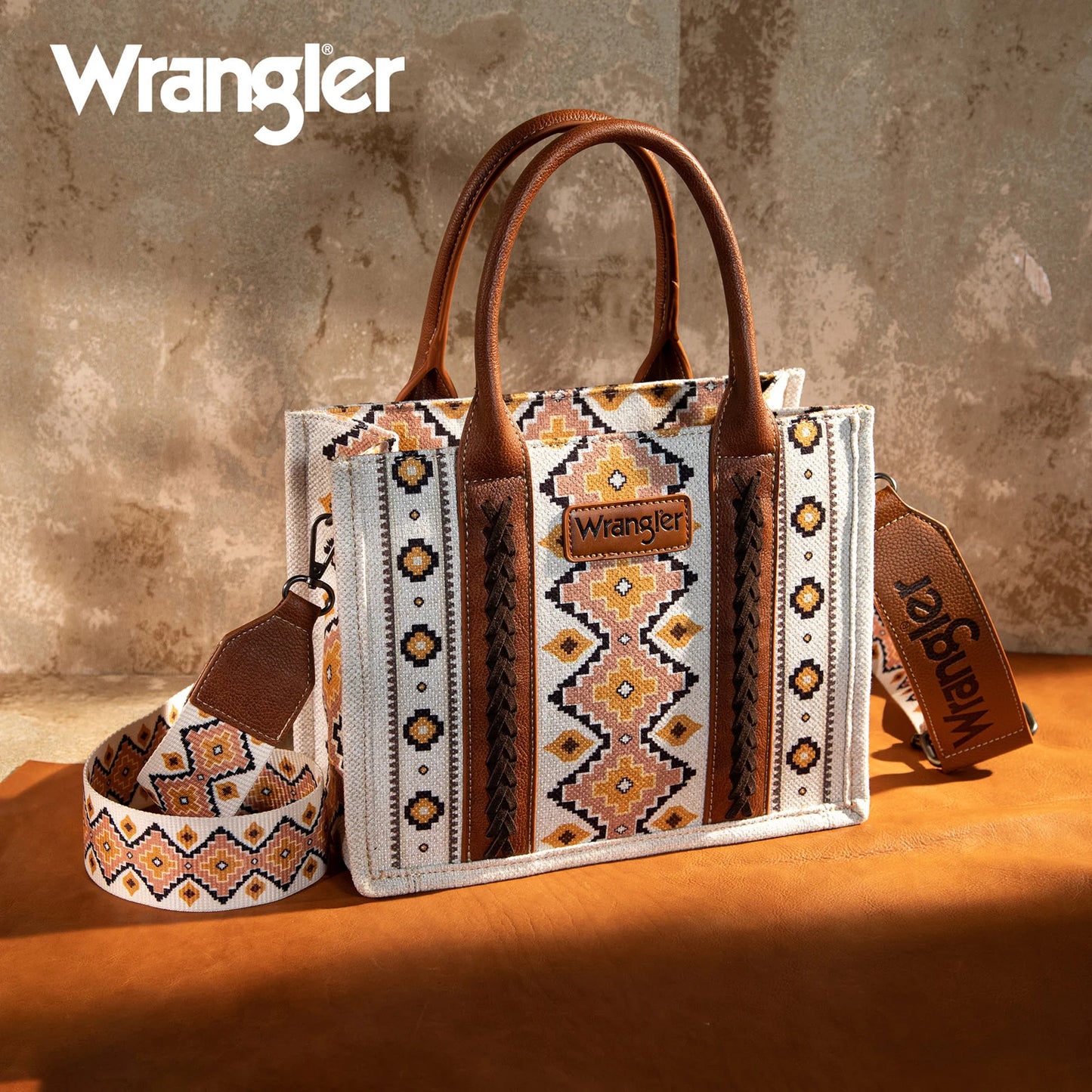 Wrangler Southwester Print Small Tote Coffee