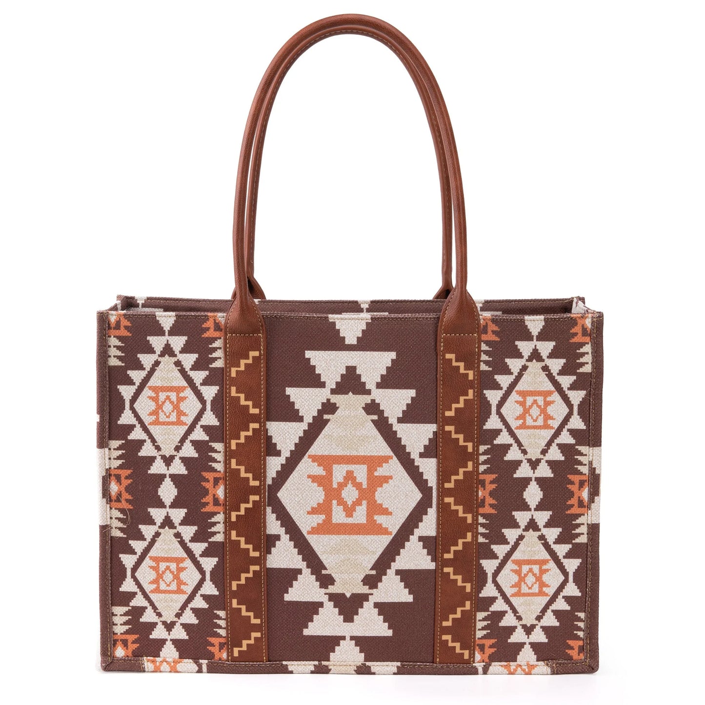 Wrangler Southwest Dual Sided Canvas Tote Coffee