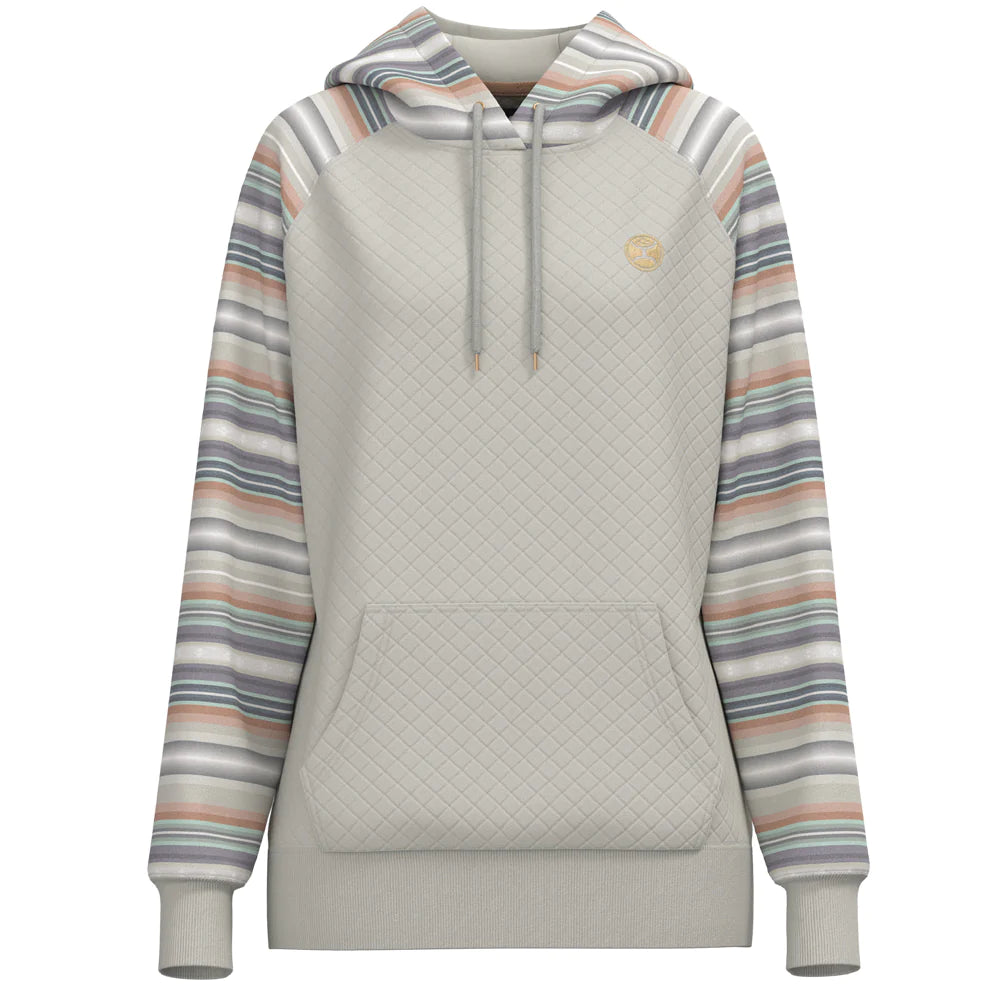 Hooey Ladies Cream Quilted Hoodie