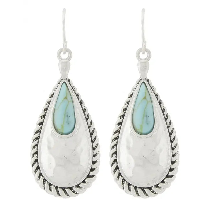Turq Stone Roped Teardrop