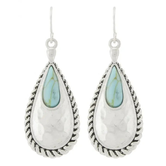 Turq Stone Roped Teardrop