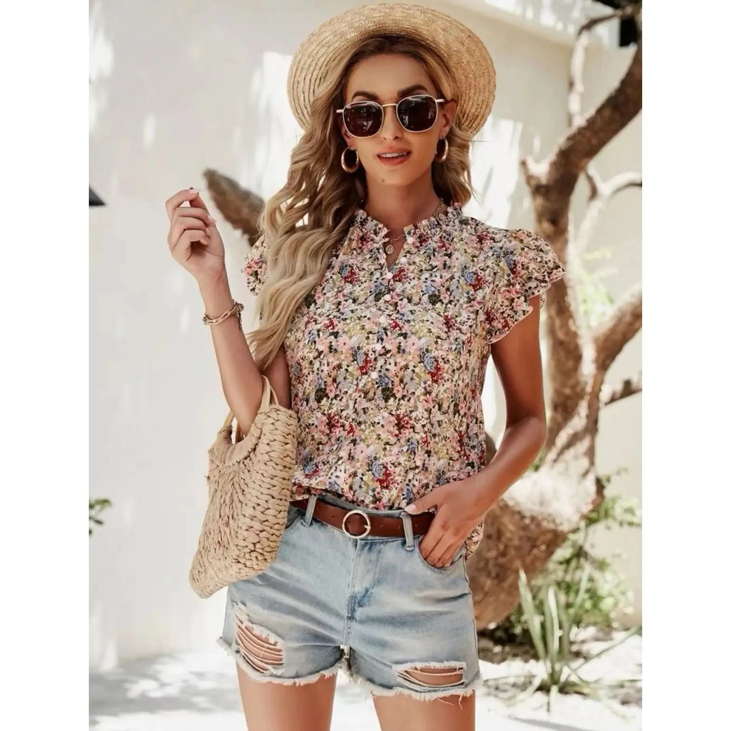 The Peony Ruffle Sleeve Blouse