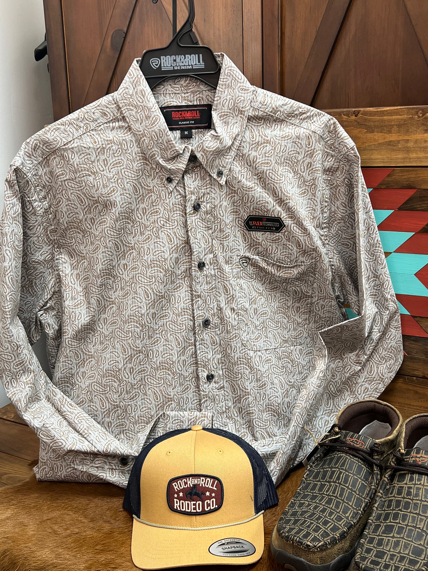 RRD Men's Pinstripe Paisley Tan