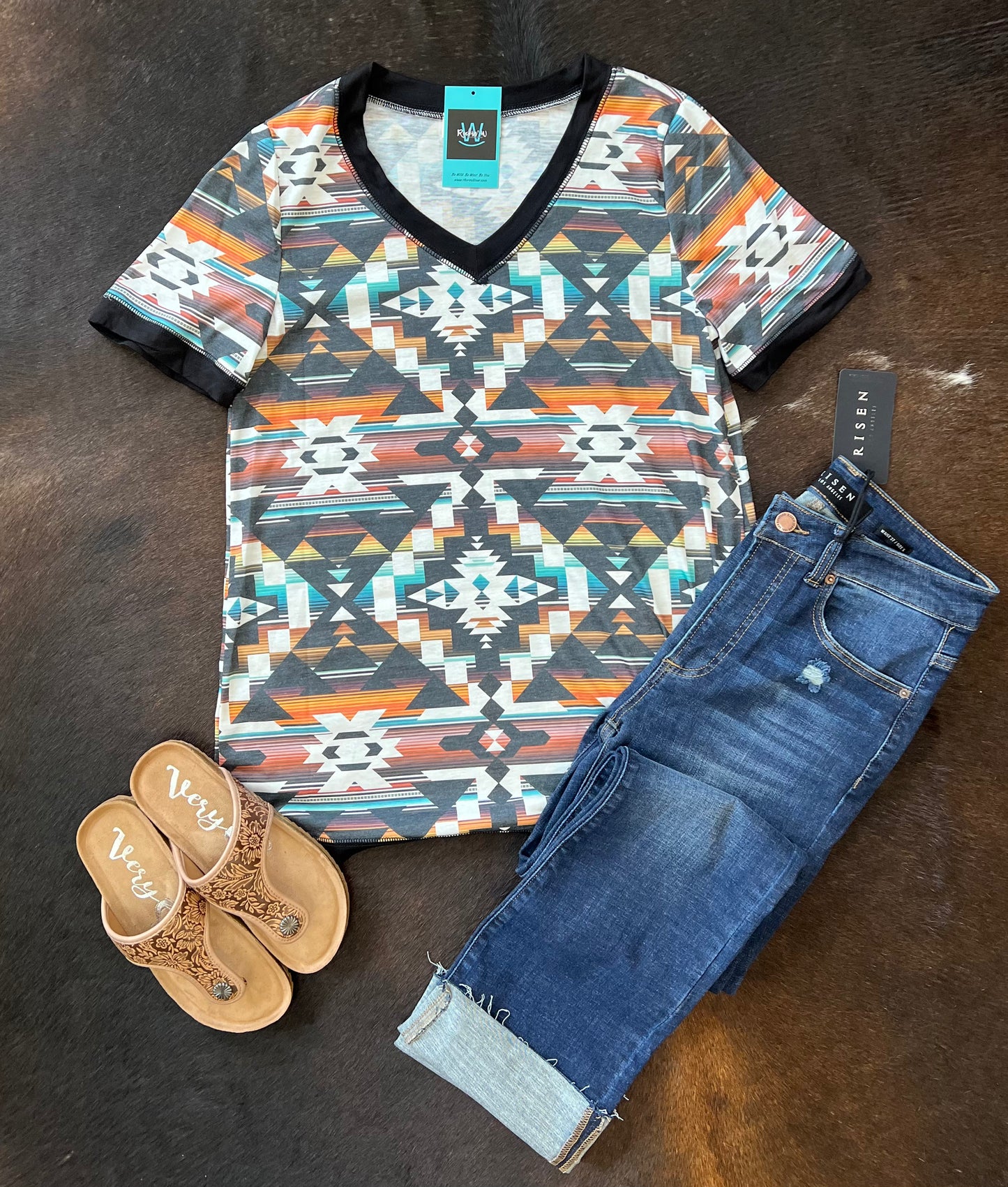 Aztec V Neck Tee