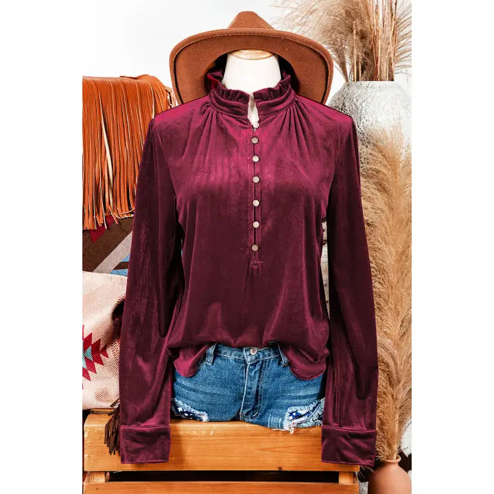 The Auburn Velvet top