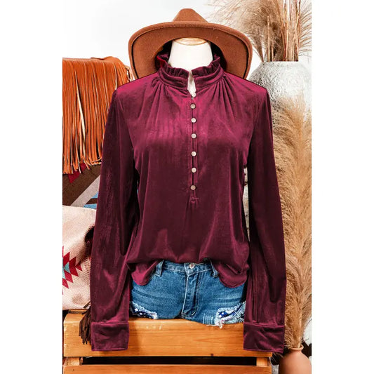 The Auburn Velvet top