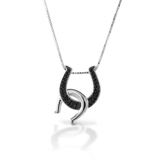 Black Double Horsehoe Necklace