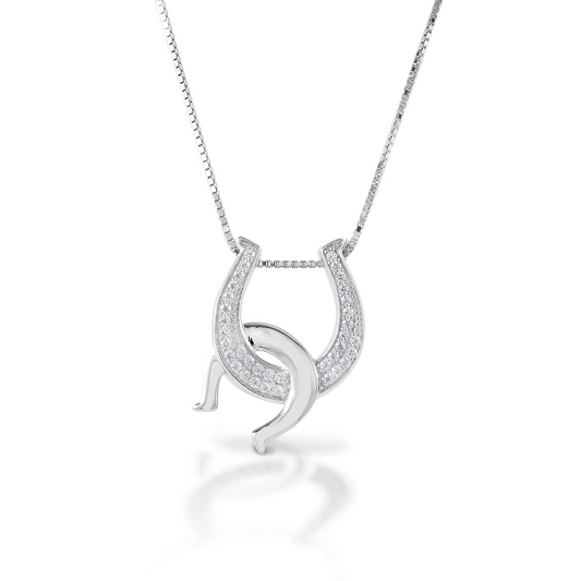 Clear Double Horseshoe Pendant