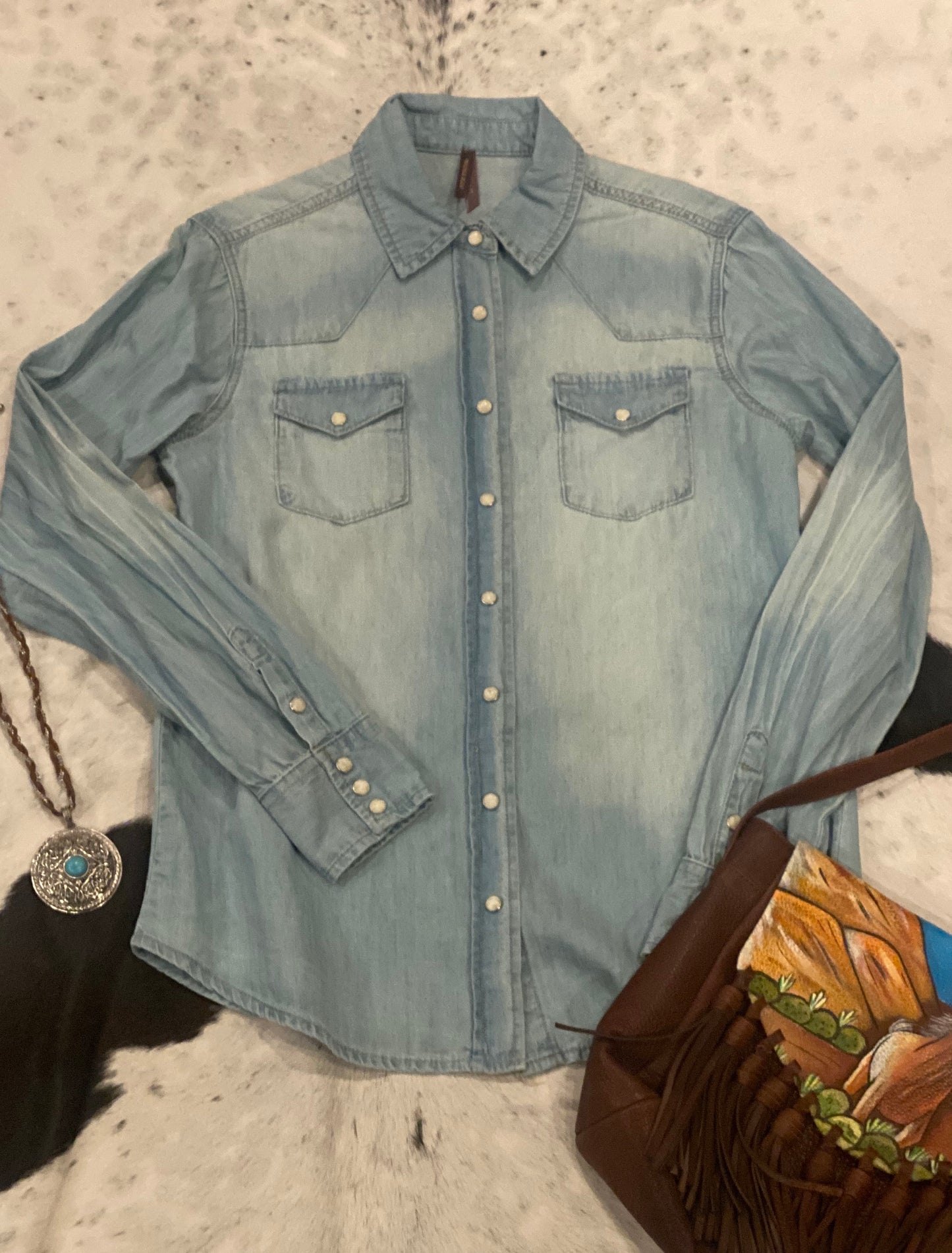 The Kaycee Denim Top by Kimes Ranch