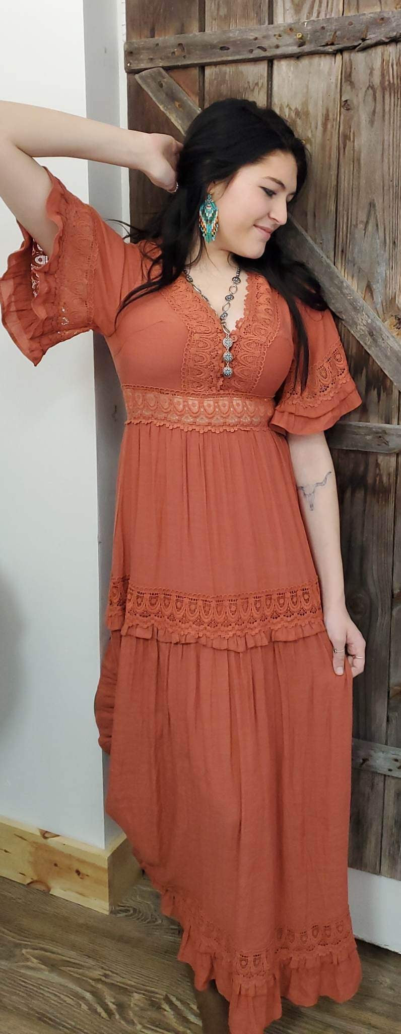 The Amber V Neck Maxi Dress – Rockin' W Western Wear