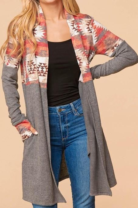 Longmont Aztec Trim Cardigan