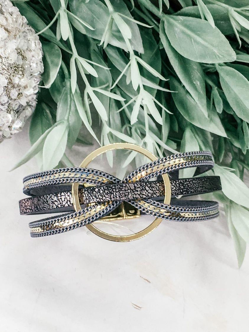 Shimmering Gunmetal Grey Magnetic Bracelet