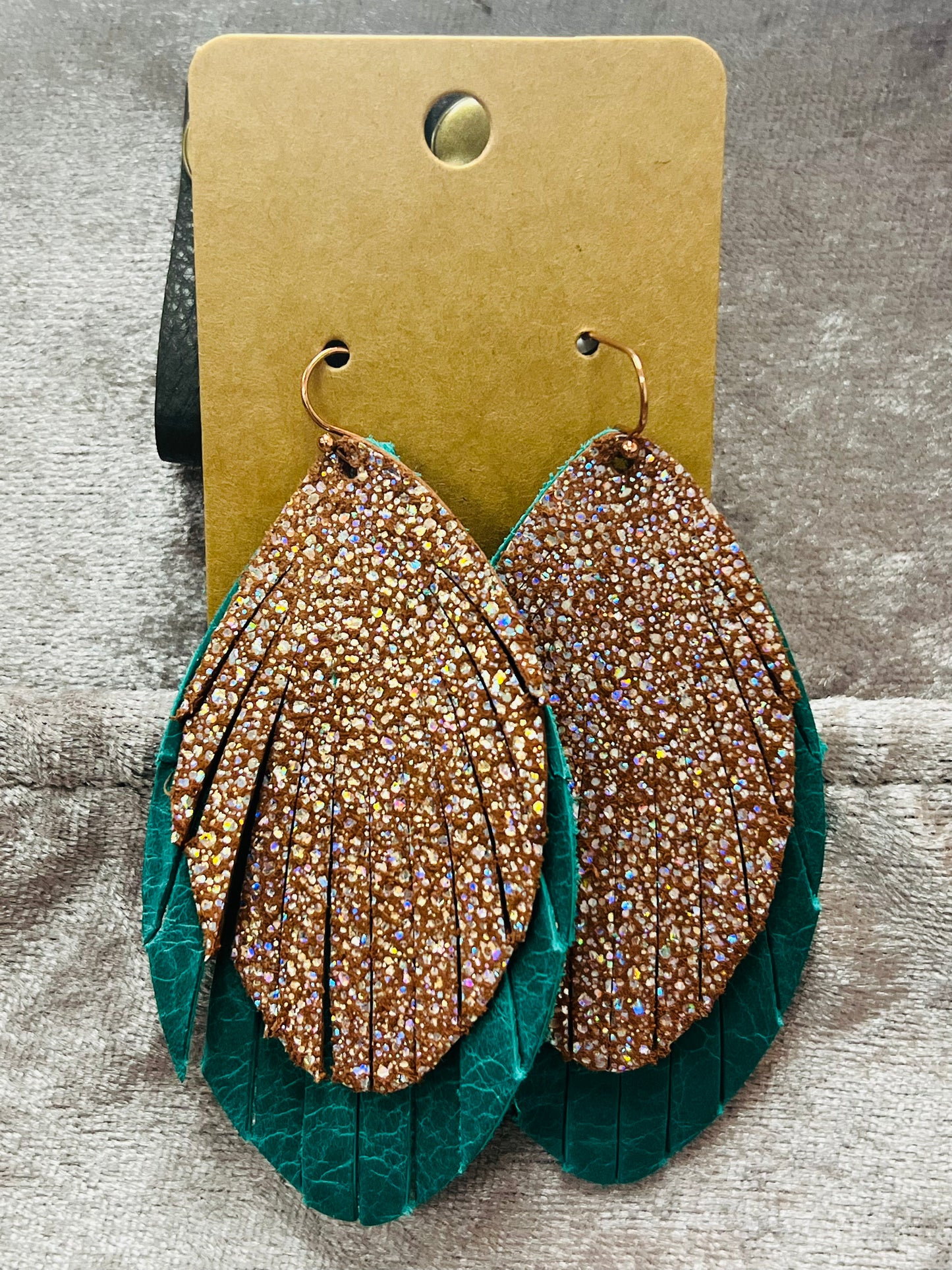 Distressed Turquoise and Sparkle Earrings