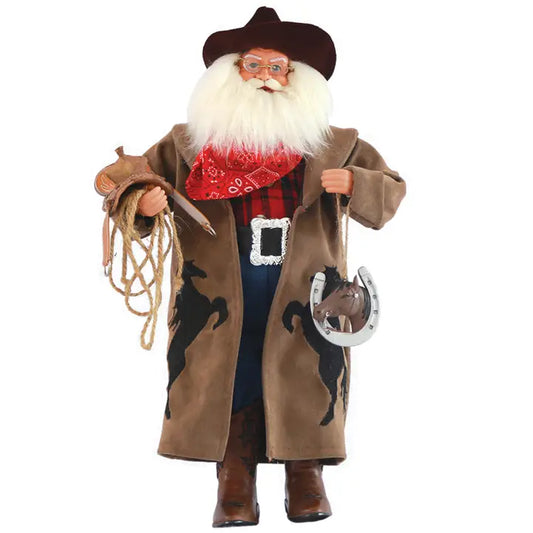 18" Cowboy Santa w/ Horseshoe