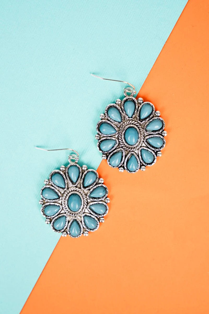 Turquoise Concho Earrings