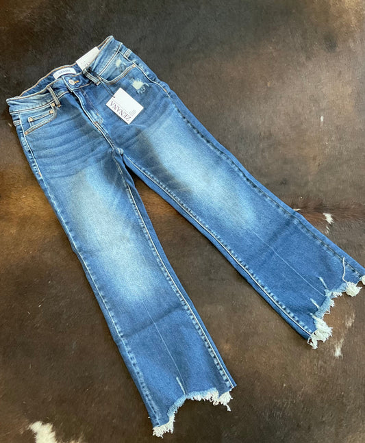 Kick Crop Flare Denim Pants