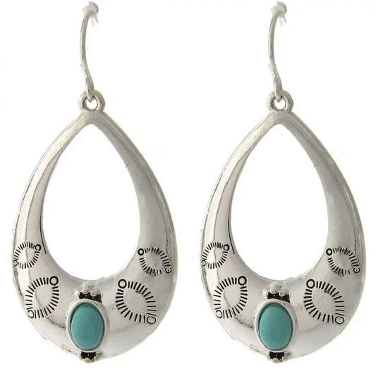 Turquoise Open Designer Teardrop earrings