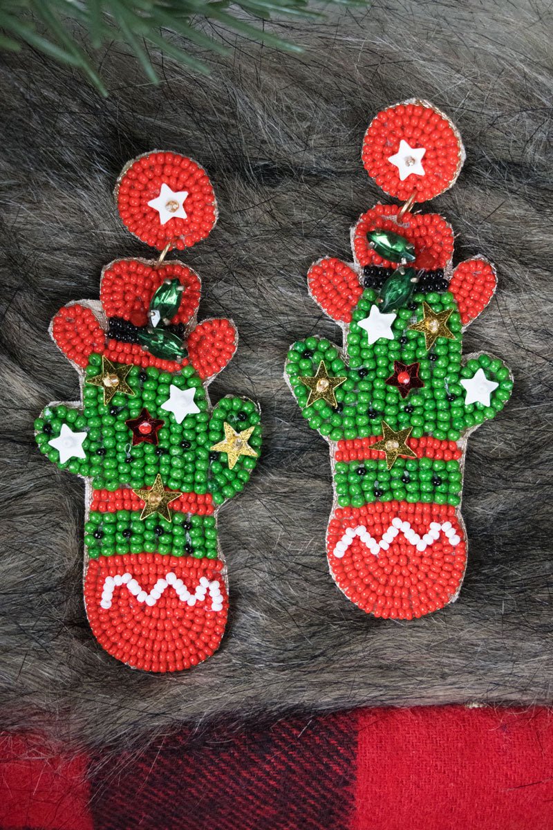Cactus Seed Bead Earrings