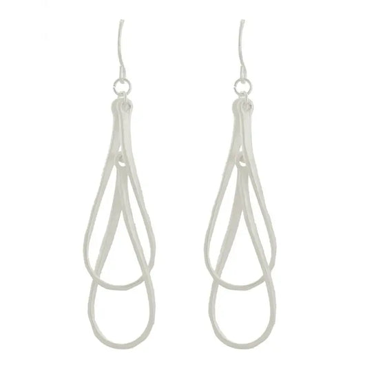 Matte Silver Layered Earrings