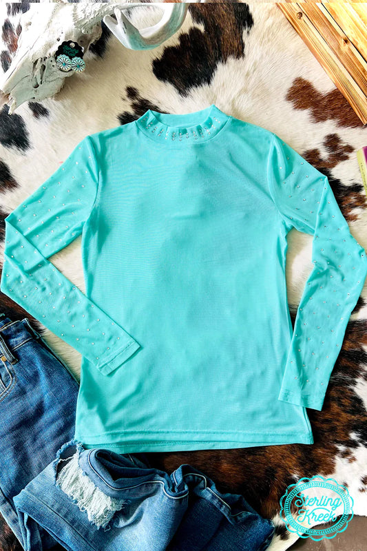 Turquoise Trouble Mesh Top